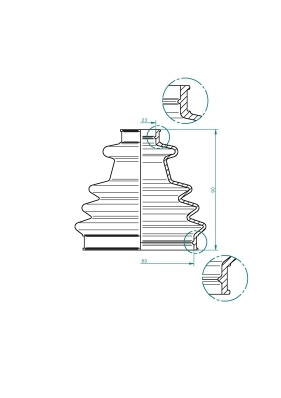 Bota de proteção externa de junta homocinética do semieixo dianteiro Subaru Outback 3 B13, BP