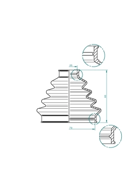 Bota de proteção externa de junta homocinética do semieixo dianteiro Mitsubishi Pajero 1 L04G