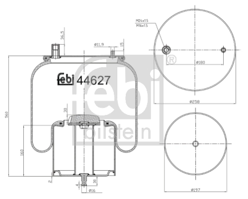 Пневмоподушка (пневморессора) моста переднего Blacktech RML75020C цена, от 51.13 USD