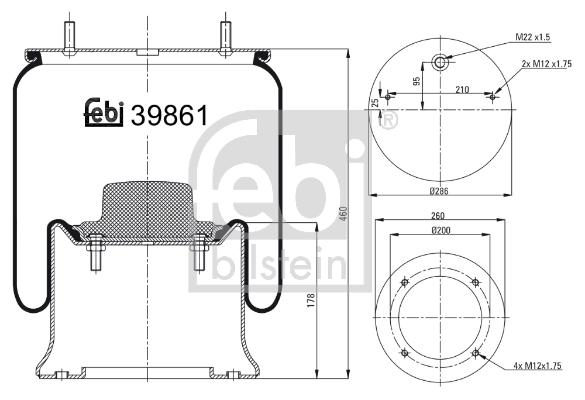 Пневморессора моста Blacktech RML75139C2