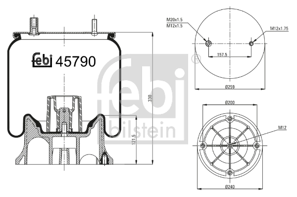 RML75268CP8 Blacktech Пневмоподушка моста