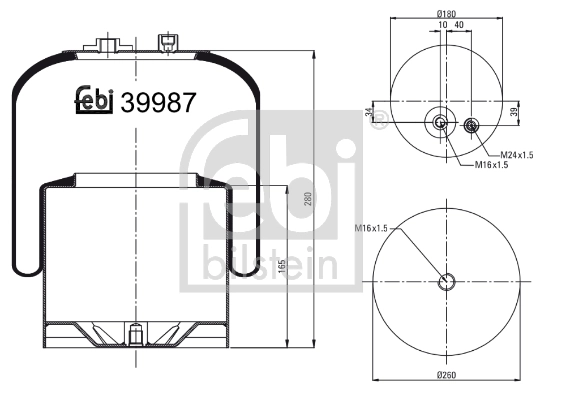 Купить RML95294C24 Blacktech Пневмоподушка (пневморессора) моста заднего