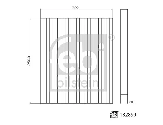 Фильтр воздушный отопителя Febi 182899 цена, от 16.27 USD