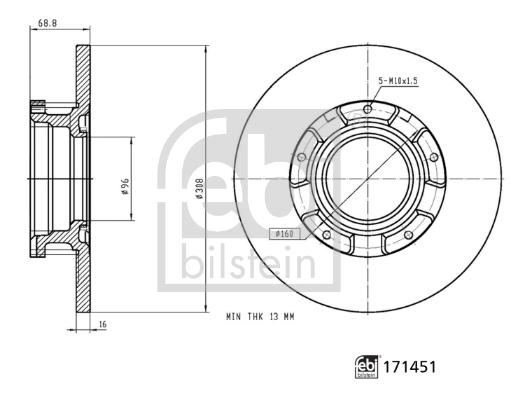 Задний тормозной диск Febi 171451 цена, от 63.91 USD