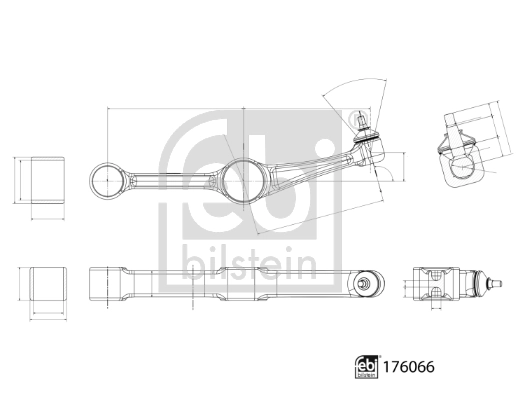 Левый рычаг передней нижней подвески Febi 176066 цена, от 121.36 USD
