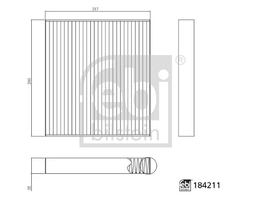Фильтр воздушный отопителя Febi 184211 цена, от 17.58 USD