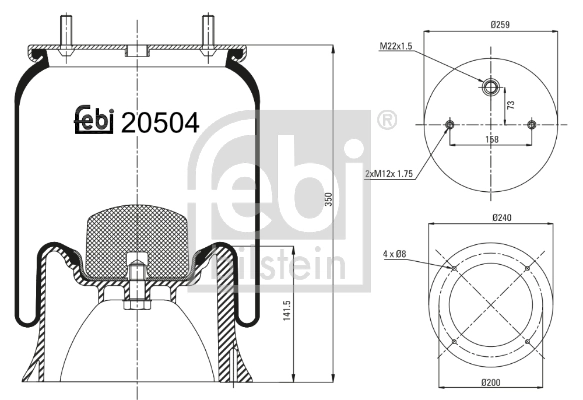 RML75115 Blacktech Пневмоподушка моста