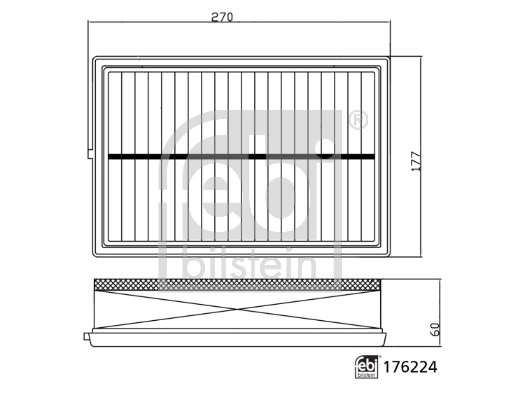 Элемент воздушного фильтра Febi 176224 цена, от 18.55 USD