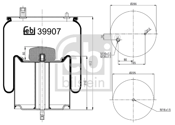 Купить RML75023C13 Blacktech Пневмоподушка (пневморессора) моста заднего