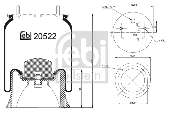 Пневморессора моста Continental/Siemens 4022NP03