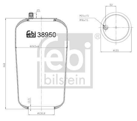 Рессора пневматической подвески Blacktech RML95868C9 цена, от 52.25 USD
