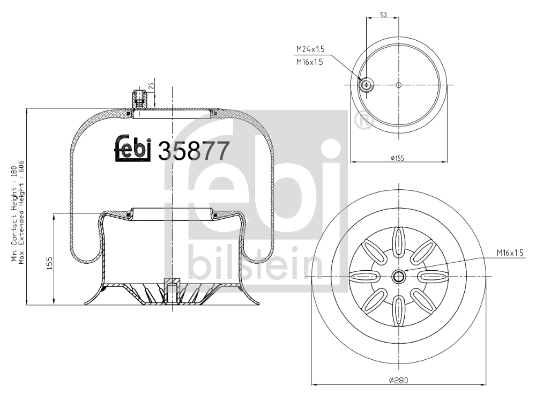 Рессора пневматической подвески Mercedes 9743200217 цена, от 41.52 USD