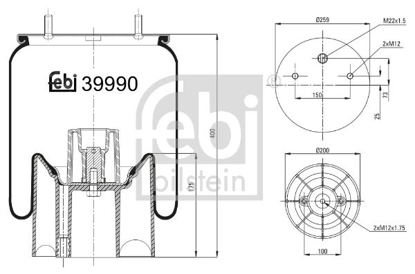 Рессора пневматической подвески Blacktech RML75268 цена, от 62.14 USD