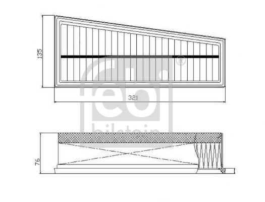 Элемент воздушного фильтра Febi 172766 цена, от 14.15 USD