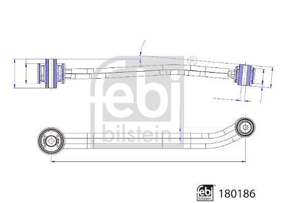 Тяга продольная задней подвески правая Febi 180186 цена, от 46.35 USD