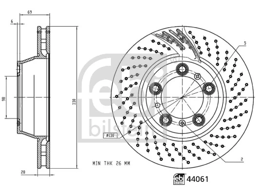 Задний тормозной диск Febi 44061 цена, от 83.18 USD
