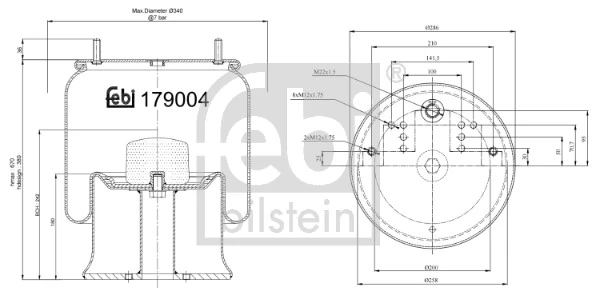 Рессора пневматической подвески Firestone W01M586223 цена, от 106.04 USD