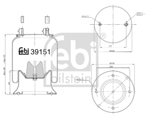 Купить RML75267C6 Blacktech Пневмоподушка/пневморессора моста