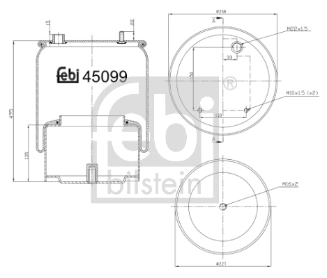 Купить RML7947C10 Blacktech Пневмоподушка (пневморессора) моста заднего