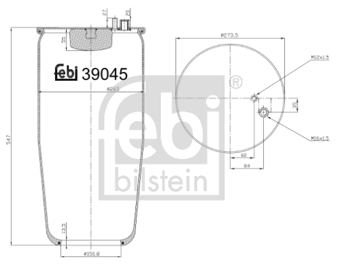Пневморессора моста Blacktech RML758161