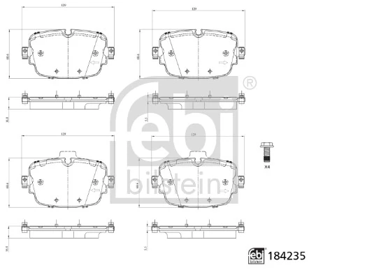 4M0698451AA Bentley Колодки тормозные дисковые комплект