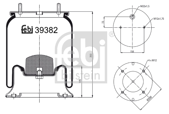 Рессора пневматической подвески Blacktech RML75115 цена, от 67.95 USD