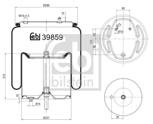 Пневморессора моста Blacktech RML73608