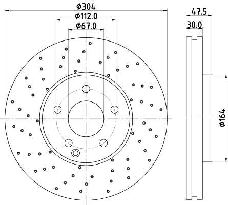 Передние тормозные диски A2204211712 Mercedes
