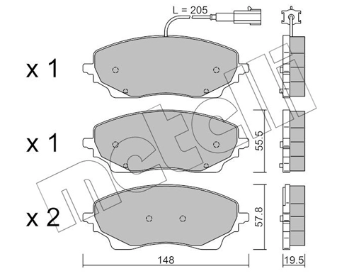 Задние тормозные колодки 77369188 Fiat/Alfa/Lancia