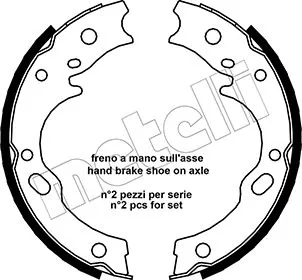  Sapatas do freio de estacionamento Mitsubishi Canter VI plataforma a bordo (FE5, FE6) (1986 - 2026) VI