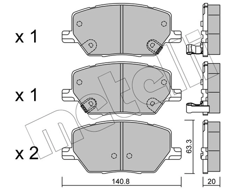 Колодки тормозные передние дисковые METELLI 2210010