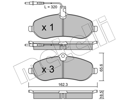 Колодки тормозные передние дисковые METELLI 2207070