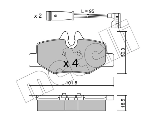 Колодки тормозные задние дисковые METELLI 2205760K