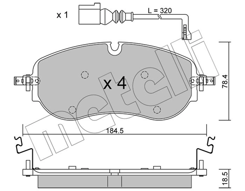 Колодки тормозные передние дисковые METELLI 2213200