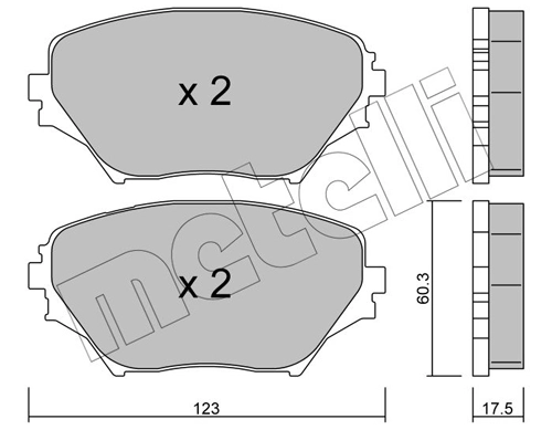 Колодки тормозные передние дисковые METELLI 2204300
