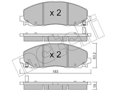 Колодки тормозные передние дисковые METELLI 2209460