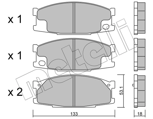 Sapatas do freio dianteiras de disco Mitsubishi Canter 6 FE5, FE6