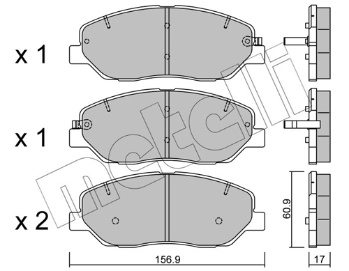 Колодки тормозные передние дисковые METELLI 2207870