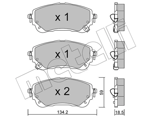 Колодки тормозные передние дисковые METELLI 2212340