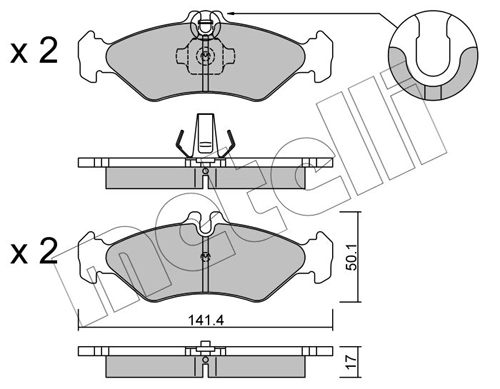 Колодки тормозные задние дисковые METELLI 2205710
