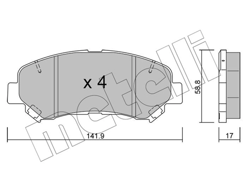 Колодки тормозные передние дисковые METELLI 2207920