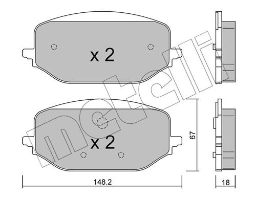 Колодки тормозные передние дисковые METELLI 2213510