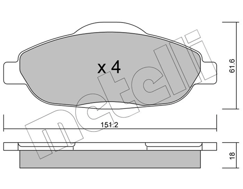 Колодки тормозные передние дисковые METELLI 2208040