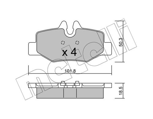 Колодки тормозные задние дисковые METELLI 2205760