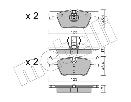 Колодки тормозные задние дисковые METELLI 2209620