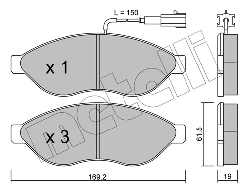 Колодки тормозные передние дисковые METELLI 2207080