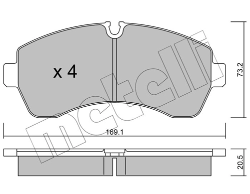 Колодки тормозные передние дисковые METELLI 2206730