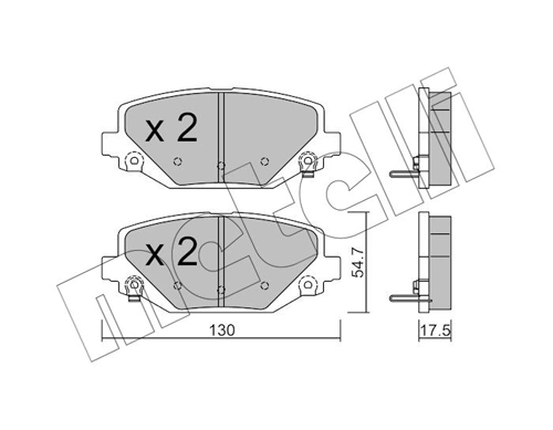 Колодки тормозные задние дисковые METELLI 2209470