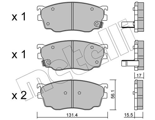 Колодки тормозные передние дисковые METELLI 2203010