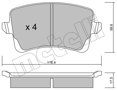 Колодки тормозные задние дисковые METELLI 2207760